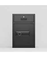 Business Coin Slot Safe - Electronic Lock, Keys, 23.6"x15.7"x14.5"
