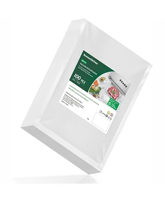 Bonsenkitchen Precut Vacuum Food Sealer Bags 100 Pint 6" x 10", Bpa Free, Commercial Grade Textured Food Vacuum Sealer Bag, Thick Embossed B