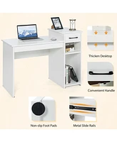 Compact Computer Desk with Drawer and Cpu Stand