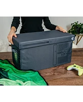 Xbox Series X Logo Collapsible Storage Bin Chest with Lid | Fabric Basket Container with Handles, Cubby Cube Closet Organizer | Video Game Gifts And C
