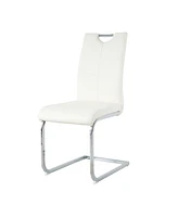 Glass Dining Set (7pc): Round Table, White Chairs