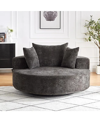 55" Chenille Swivel Sleeper Chair for Comfort & Style