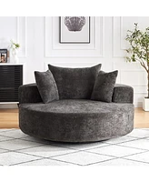 55" Chenille Swivel Sleeper Chair for Comfort & Style