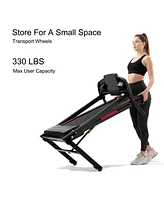 Electric Folding Treadmills for Running Walking with 12 Preset Programs，3.5HP Portable Foldable with Incline