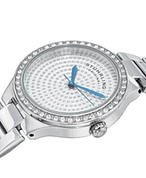 Stuhrling Original Women's Quartz Watch – Silver Dial with Swarovski Crystals & Triple-Row Stainless Steel Bracelet