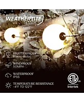 Brightech Ambience 30' Led Outdoor Orb String Lights with G100 Bulbs