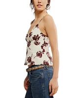 Free People Women's Susie Printed V-Neck Sleeveless Top