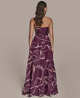 Donna Karan New York Women's Printed Strapless Gown