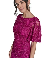 Jessica Howard Women's Lace Flutter-Sleeve Sheath Dress