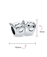 Bling Jewelry Bff Smiling Pigtails Friendship Charm Bead Sterling Silver for European Bracelet