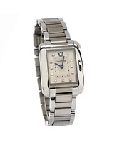 Pre-Owned Cartier Tank Anglaise Quartz Watch in Stainless Steel with Diamond Markers 23mm