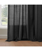 Tan Rustic Weave Sheer Linen Curtains (2 Panels) Rod Pocket Window and Drapes, 50 W X 108 L