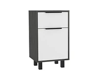 Stylish Contemporary Nightstand in Smokey Tone for Bedroom Storage