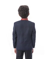 Elie Balleh Toddler Navy Slim Fit Digital Rain Blazer