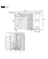 Outdoor Kitchen Island with Storage & Foldable Table