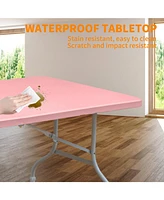 8ft Pink Folding Table - Portable & Durable