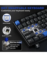 Yunzii AL75 Wireless Mechanical Gaming Keyboard,Full Aluminum Cnc,75% Layout,Bt/2.4G/Wired,Hot Swap,Creamy Switches,Tkl Gasket,Rgb Backlight,Programma