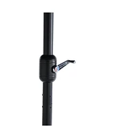 14.8 Ft Double Sided Outdoor Umbrella Rectangular Large with Crank ( Dark green)