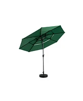 9ft 3-Tier Auto-Tilt Patio Umbrella - Dark Green (Base Not Incl.)