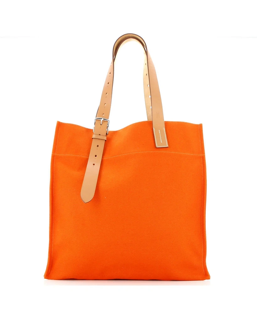 Pre-Owned Hermes Etriviere Shopping Tote Toile and Leather