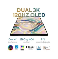 14" Zenbook Duo UX8406 Touchscreen Laptop Intel Core Ultra 9 Processor 285H 32GB Ram LPDDR5X Intel Arc Graphics 1TB Ssd Storage - Inkwell Gray