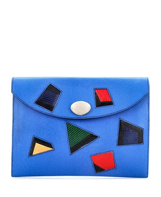 Pre-Owned Hermes Pm Rio Clutch Leather with Lizard