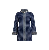 Etcetera Women's Fishnet Jacquard Denim Coat Marseille