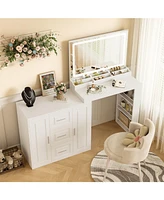 Makeup Vanity Desk with Mirror & Storage