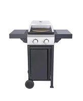 2-Burner Propane Bbq Grill with Pizza Box & Foldable Table