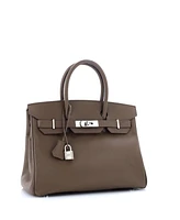 Pre-Owned Hermes Birkin 30 Handbag Brown Epsom with Palladium Hardware