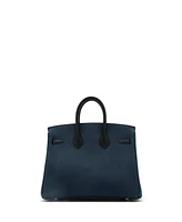 Pre-Owned Hermes Birkin 25 Handbag Tricolor Epsom with Palladium Hardware