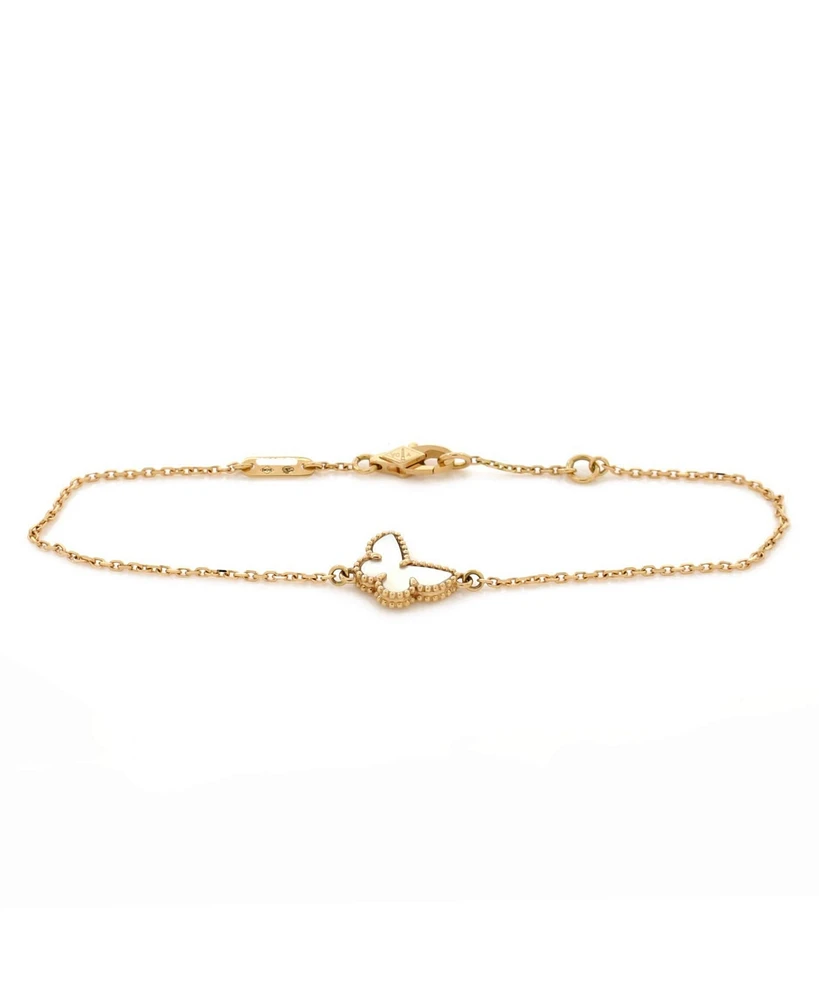 Pre-Owned Van Cleef & Arpels Sweet Alhambra Butterfly Bracelet 18K Gold and Mother of Pearl