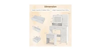 Makeup Vanity Desk with Mirror and Lights Dressing Table and Stool Set