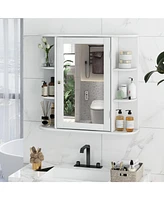 Wall-Mounted Bathroom Mirror Cabinet with Storage Shelves