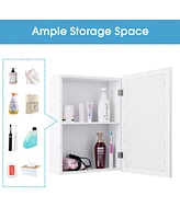 Mirrored Bathroom Medicine Cabinet with Single Door and Adjustable Shelf
