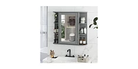 Wall-Mounted Bathroom Mirror Cabinet with Storage Shelves