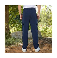 Campus Sutra Men's Indigo Blue Utility Pleated Trousers