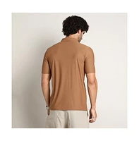 Campus Sutra Men's Sepia Brown Seamless Waffle Polo T-Shirt