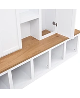 Farmhouse Hall Tree with Bench & Storage