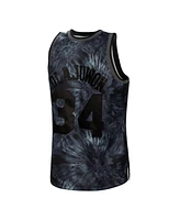 Mitchell & Ness Men's Hakeem Olajuwon Black Houston Rockets Hardwood Classics 1993/94 Tie-Dye Swingman Jersey