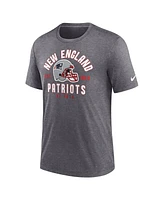 Nike Men's Heather Charcoal New England Patriots Helmet Tri-Blend T-Shirt