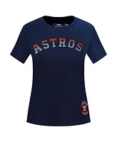 Pro Standard Women's Navy Houston Astros Rhinestone Slim Fit T-Shirt