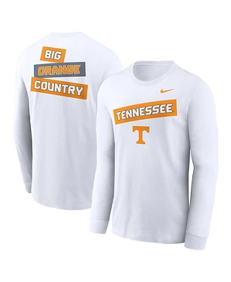 Nike Men's White Tennessee Volunteers Two-Hit Classic Location Long Sleeve T-Shirt