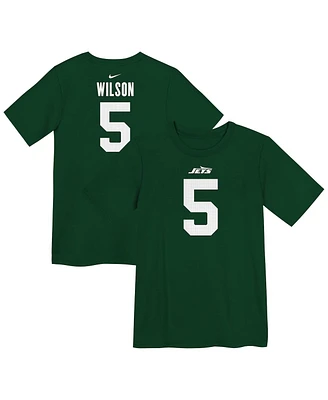 Nike Little Boys and Girls Garrett Wilson Green New York Jets Player Name Number T-Shirt