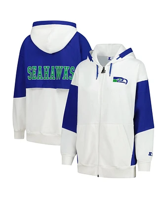 Starter Women's White Seattle Seahawks Scrimmage Full-Zip Hoodie