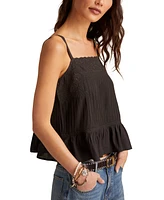 Lucky Brand Women's Embroidered Square-Neck Sleeveless Top