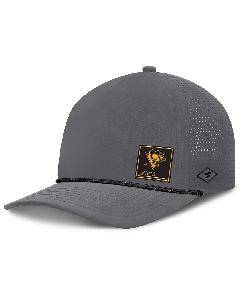 Fanatics Men's Gray Pittsburgh Penguins Captain Rope Adjustable Hat