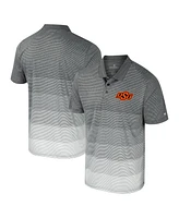 Colosseum Men's Gray Oklahoma State Cowboys Striped Mesh Polo Shirt
