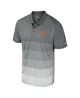 Colosseum Men's Gray Texas Longhorns Striped Mesh Polo Shirt