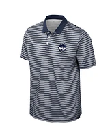Colosseum Men's Navy UConn Huskies Striped Polo Shirt